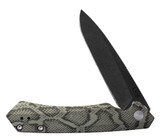 CASE EMBELLISHED OD GREEN ANODIZED ALUMINUM KINZUA® WITH DLC SPEAR BLADE