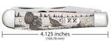 CASE SPORTSMAN SERIES TURKEY EMBELLISHED SMOOTH NATURAL BONE TRAPPER