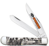 CASE SPORTSMAN SERIES BEAR EMBELLISHED SMOOTH NATURAL BONE TRAPPER