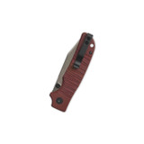 QSP Kali 14C28N, champagne ceramic coated, Handle: Dark red G10 QS159-A2