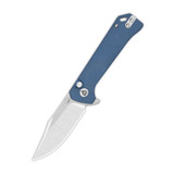 QSP Grebe Sandvik 14C28N, stonewash, Handle: Blue micarta