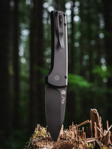 Protech Knives Chavez Scapegoat Auto solid black aluminum handle, DLC black MagnaMax blade, black hardware, black deep carry clip.