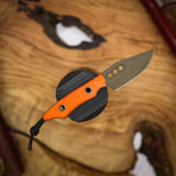 HERETIC KNIVES KOBOLD BOWIE DG GREEN STANDARD ORANGE G10 HANDLE SCALES. H065-18A-OG-G10