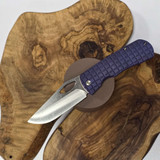 MCNEES KNIVES 3.75 DIXON FRAG VIOLET, SATIN HARDWARE, SATIN STONEWASH BLADE SIMS112434