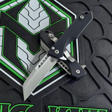 HERETIC KNIVES JINN MANUAL BATTLEWORN BLADE BLACK CHASSIS