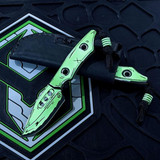 HERETIC KNIVES KOBOLD BOWIE CEL SHADE TOXIC GREEN WITH MATCHING BEAD