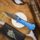 AUXILIARY MANUFACTURING POCKET BOWIE CROSSBAR FOLDER BLUE ALUMINUM