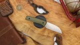 ASHER KNIVES LIL BUDDY S90V GREEN MILLED MICARTA