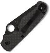 SPYDERCO BUTTONUP CABON FIBER BLACK BLADE, PLAINEDGE