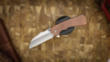 ATTN 2 DETAIL DELTA LINERLOCK STONEWASH SATIN MAGNACUT, SHEEPSFOOT HARPOON, HAMMERED COPPER, BLUE ANNO TI LINERS CCA2D26-4