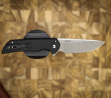 PROTECH KNIVES MORDAX, BLACK HANDLE, CASTED WHITE BRASS "USA 250TH" DESIGN, STONEWASH MAGNACUT BLADE, WHITE PEARL BUTTON, SERIALIZED OF 100