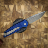 PROTECH KNIVES TR-3 AUTO, BLUE HANDLE, FISH SCALE, ACID WASH 154 CM, WHITE PEARL BUTTON, SERIALIZED OF 115