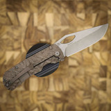 MCNEES KNIVES DIXON ROCK TEXTURE, BRONZE HANDLE, STONEWASHED BLADE, STONEWASHED HARDWARE, MAGNACUT SIMS1T2523