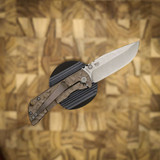 MCNEES KNIVES PM MAC 2 3" ROCK TEXTURE BRONZE HANDLE, STONEWASHED BLADE, AND HARDWARE, DROP POINT, MAGNACUT SIMS1T2559