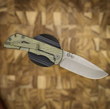 MCNEES KNIVES PM MAC 2 3.5 JIGGED GREEN/ BRONZE, STONEWASHED BLADE, STONEWASHED HARDWARE, MAGNACUT SIMS1T1554