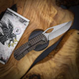 MCNEES KNIVES LITTLE DIXON FRAG 3.25", BRONZE HANDLE, STONEWASHED BLADE, STONEWASHED HARDWARE, MAGNACUT