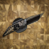 HYPERCUT DHARMA AUTO HIGH POLISHED DLC BLADE AND HANDLE, HEX PATTERN, S45VN, ZIRCONIUM PIVOT, SN 0140 CCHC0140