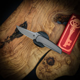 Chaves Knives Disciple Street - Jake McCoy Stonewash Drop Point Framelock Knife | Premium M390 Blade, Unique Design, Lightweight & Durable