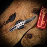 Chaves Knives Disciple Street - Jake McCoy Design Stonewash Framelock with Red Label & DLC Drop Point Blade
