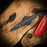 Chaves Knives Arrestor 229 - Brad Blount Design | Red Label Magnetic Integral Sheepsfoot Knife | Grey PVD Finish | M390 Steel Blade
