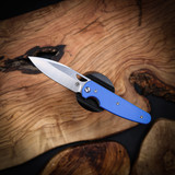 Chaves Knives Phase  229  Stonewash  Linerlock Blue Label Blue G-10 BF  Drop Point
