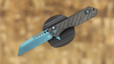 Heretic Knives Jinn Manual Metallic Teal Carbon Fiber