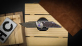 Hypercut Manufacturing Dharma Automatic Fat Carbon  Red/ Purple Inlay SN 0182