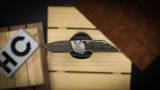 Hypercut Manufacturing Dharma Automatic Fat Carbon Green Inlay, Bronze Parts and Clip, SN 0187
