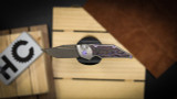 Hypercut Manufacturing Dharma Automatic Fat Carbon Purple/ Red Inlay, Purple Titanium Small Parts SN 0183