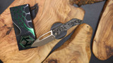 Heretic Knives Koschei Bronze Blade Bronzed Hardware Marble Carbon Fiber Scales H061-7A-MCF