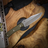 McNees Knives FX Agent Stonewashed Atomic, Green G-10 SIMS1T2593