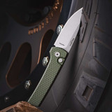 Protech Knives Scapegoat Auto Ramon Chavez - Green Textured Handle, MagnaMax Blade, Deep Carry Clip RCS1105-Green