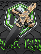 HERETIC KNIVES MINI PARIAH AUTO SINGLE EDGE BLACK DUCK CAMO