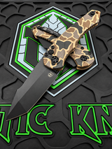 HERETIC KNIVES MINI PARIAH AUTO TACTICAL TANTO BLACK DUCK CAMO