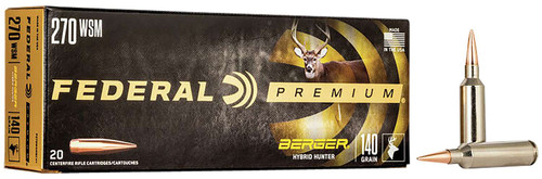 Federal P270WSMBCH1 Premium 270WSM 140gr Berger Hybrid Hunter 20 Per Box/10 Case TSW|110449