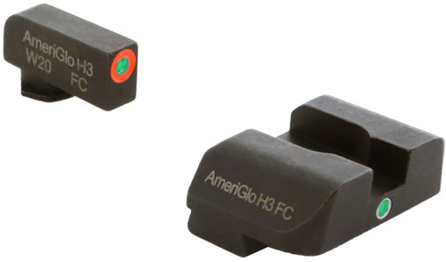 AmeriGlo GL201 i-Dot Sight Set for Glock Green Tritium Orange Outline Front Sight-Green Tritium Rear Sight TSW|2138