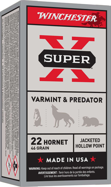 Winchester Ammo X22H2 Super X 22Hornet 46gr Jacketed Hollow Point 50 Per Box/10 Case TSW|65138