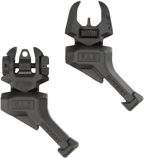 FAB Defense FXFRBSOSB Front and rear Set of Offset Flip-Up Sights Black TSW|161471