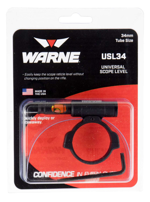 Warne USL34 Universal Scope Level 34mm Tube Diameter Universal Aluminum Black TSW|103055