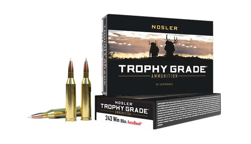 Nosler 48263 Trophy Grade 243Win 90gr Nosler AccuBond 20 Per Box/10 Case TSW|88226