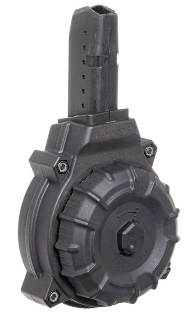 ProMag DRMA12 Standard 50rd Drum 9mm Luger Fits AR-15 Compatible w/ Glock Style Mags Black DuPont Zytel Polymer TSW|122810