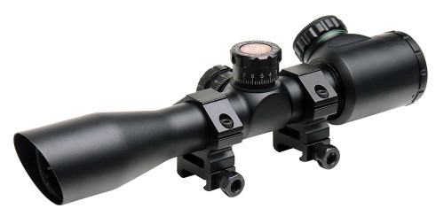 Truglo TG8504TL Tru-Brite 4x 32mm Obj 22.5 ft @ 100 yds FOV 1" Tube Black Illuminated Mil-Dot, 3 Color TSW|94959