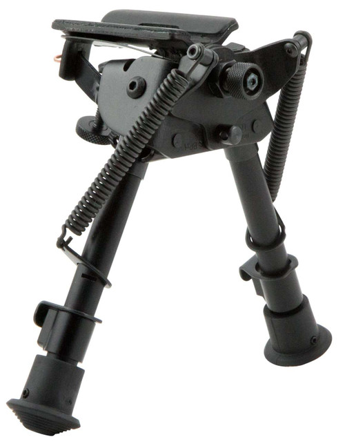 Harris Bipods BRM1A2 Non-Swivel BR Swivel Stud, 6-9", Black Steel/Aluminum, Notched Legs, Rubber Feet TSW|81119