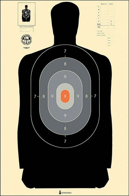 Action Target B27NCJA100 Qualification NC Criminal Justice Academy Silhouette Paper Hanging 24" x 45" Black/Gray/White 100 Per Box TSW|116016