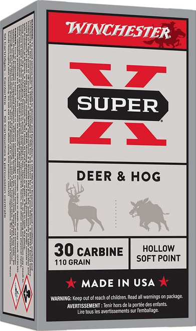 Winchester Ammo X30M1 Super X 30Carbine 110gr Hollow Soft Point 50 Per Box/10 Case TSW|65169