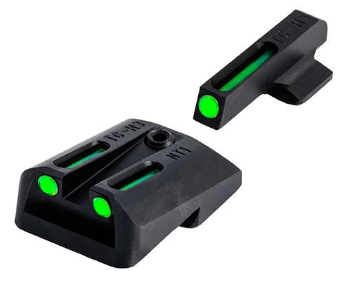 TruGlo TG131NT2 TFO Green/Tritium/Fiber Optic Front Sight-Green/Tritium/Fiber Optic Rear Sight 1911 Government TSW|92178