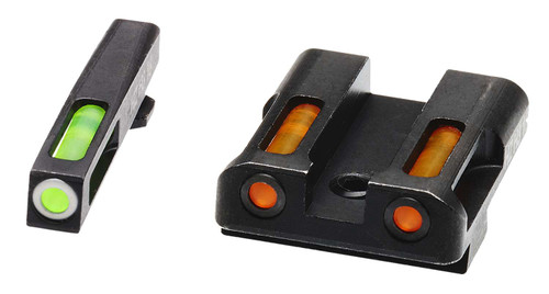 HiViz GLN425 LiteWave H3 Sight Set for Glock Green Tritium White Outline Front Sight-Orange Fiber Optic Rear Sight TSW|130388