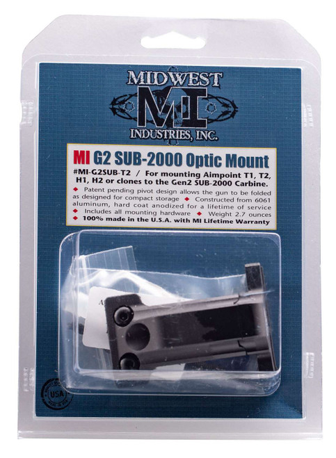Midwest Industries MIG2SUBT2 Gen2 Sub 2000 Mini Optic Mount Matte Black TSW|110737