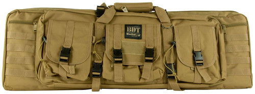 Bulldog BDT6037T BDT Tactical Double 37" Tan Nylon, 3 Accessory Pockets, Deluxe Padded Backstraps Lockable Zippers, Padded Internal Divider TSW|25156