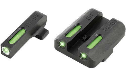 TruGlo TG13XD1A TFX Black | Green Tritium & Fiber Optic White Outline Front Sight Green Tritium & Fiber Optic Rear Sight TSW|95516